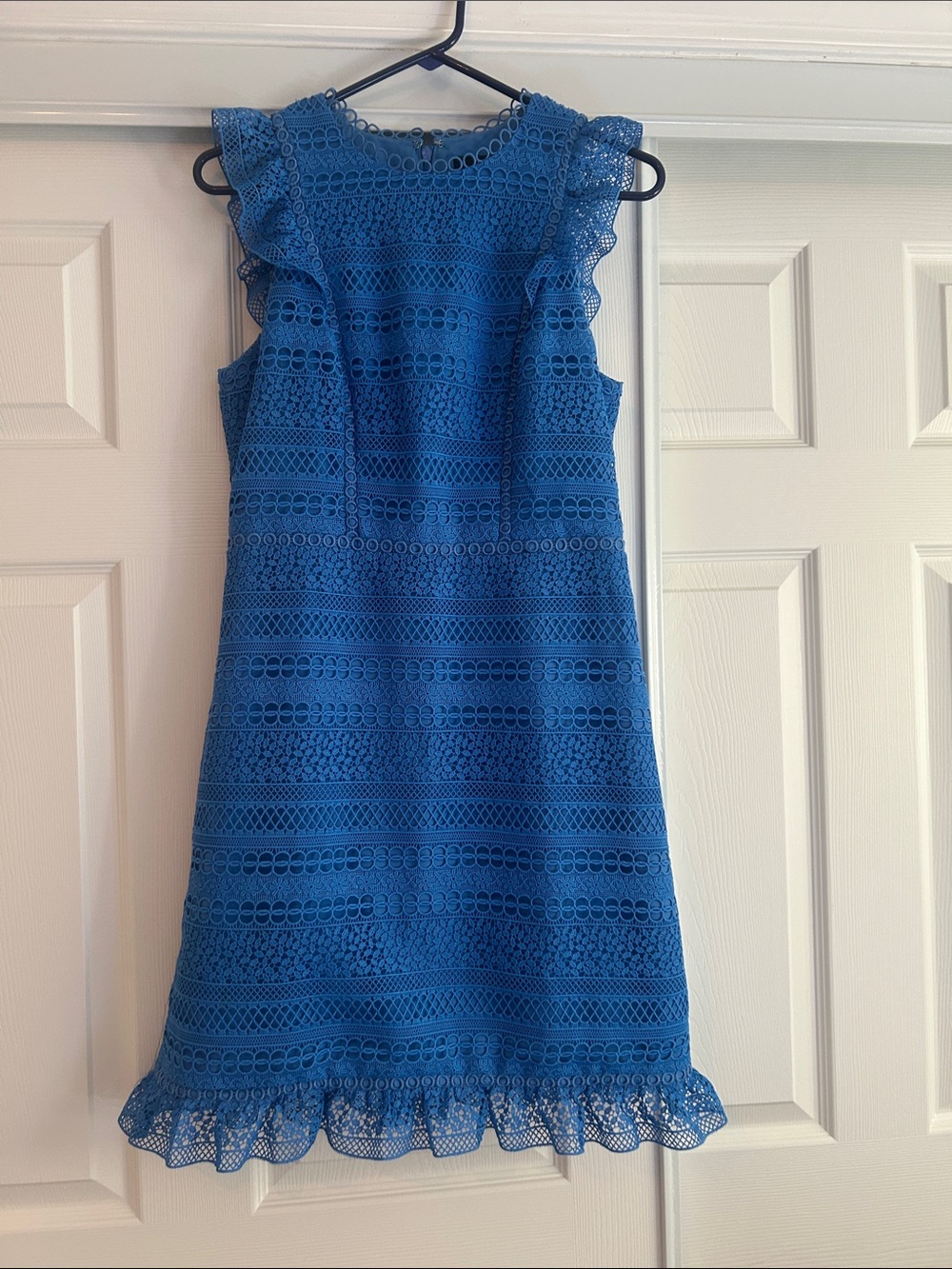 J. Crew Royal Blue Lace Shift Dress